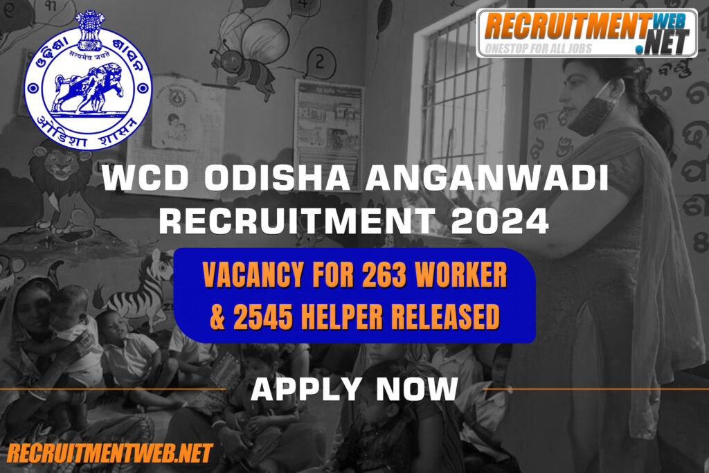WCD Odisha Anganwadi Recruitment 2024: Vacancy for 263 Worker & 2545 Helper Released, Apply Now