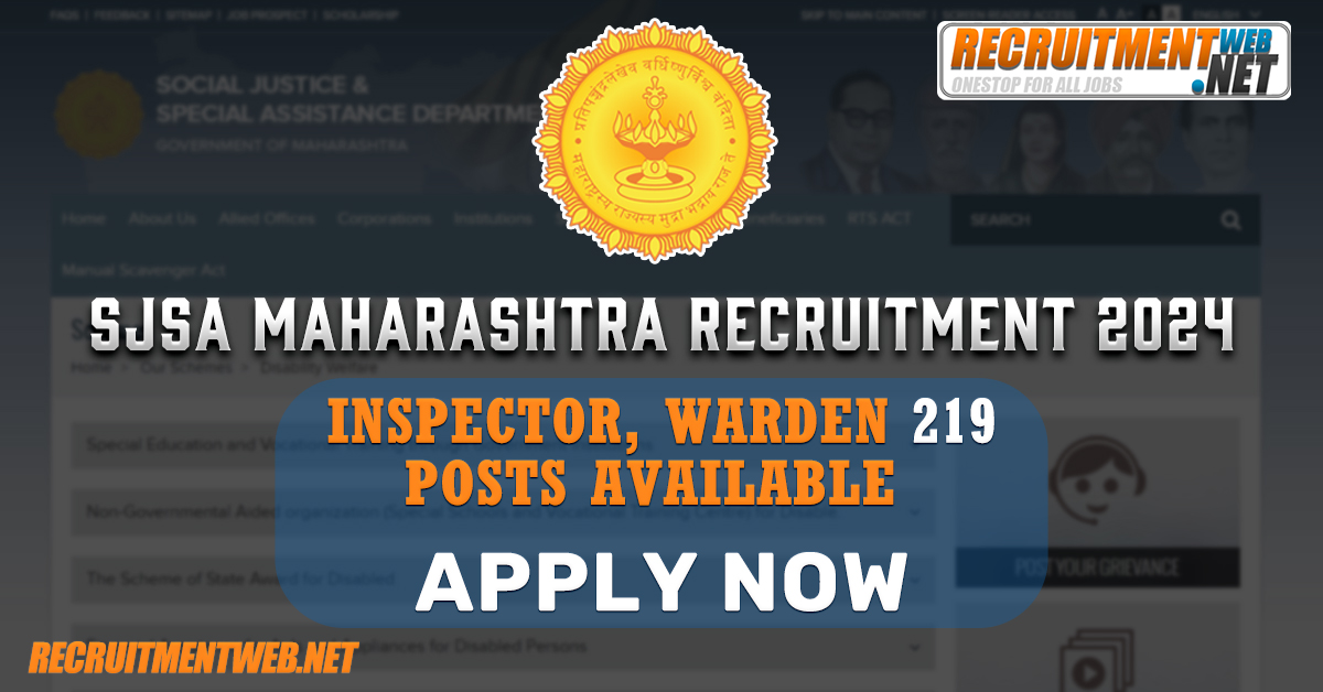 SJSA Maharashtra Recruitment 2024