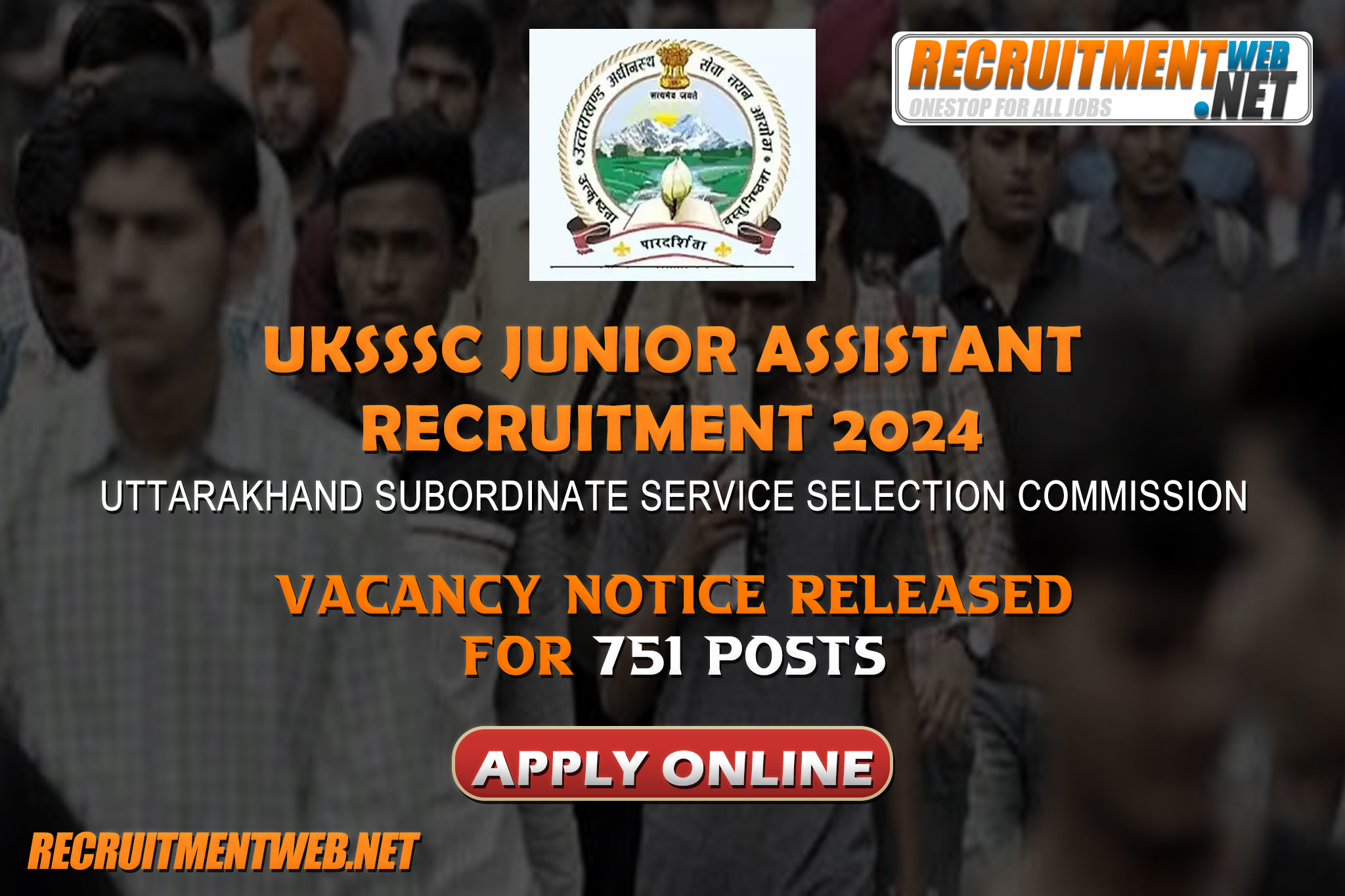 UKSSSC Junior Assistant Recruitment 2024